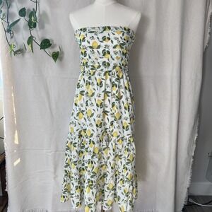 Audrey Parks Francesca's Strapless Long Summer Dress  Size S Lemons Prairie